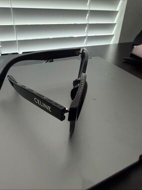 Celine Black Men's Sunglasses with White Logo Temples